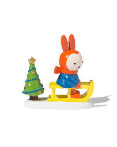 miffy sur un traîneau pour le village de Noël