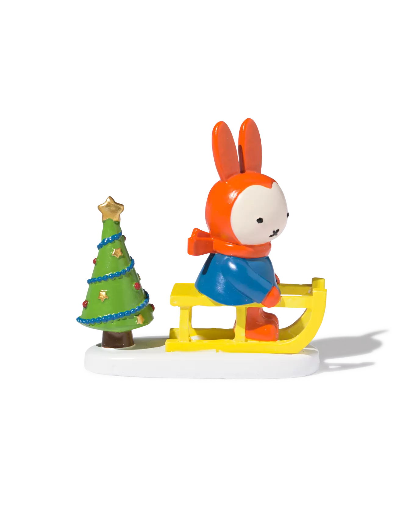 miffy sur un traîneau pour le village de Noël