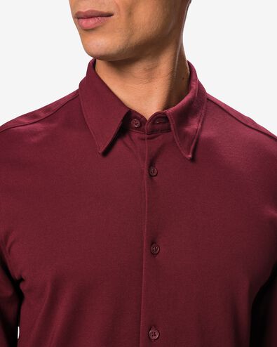chemise homme Billy piqu&eacute;e rouge fonc&eacute; rouge fonc&eacute; - 2101880DARKRED - HEMA