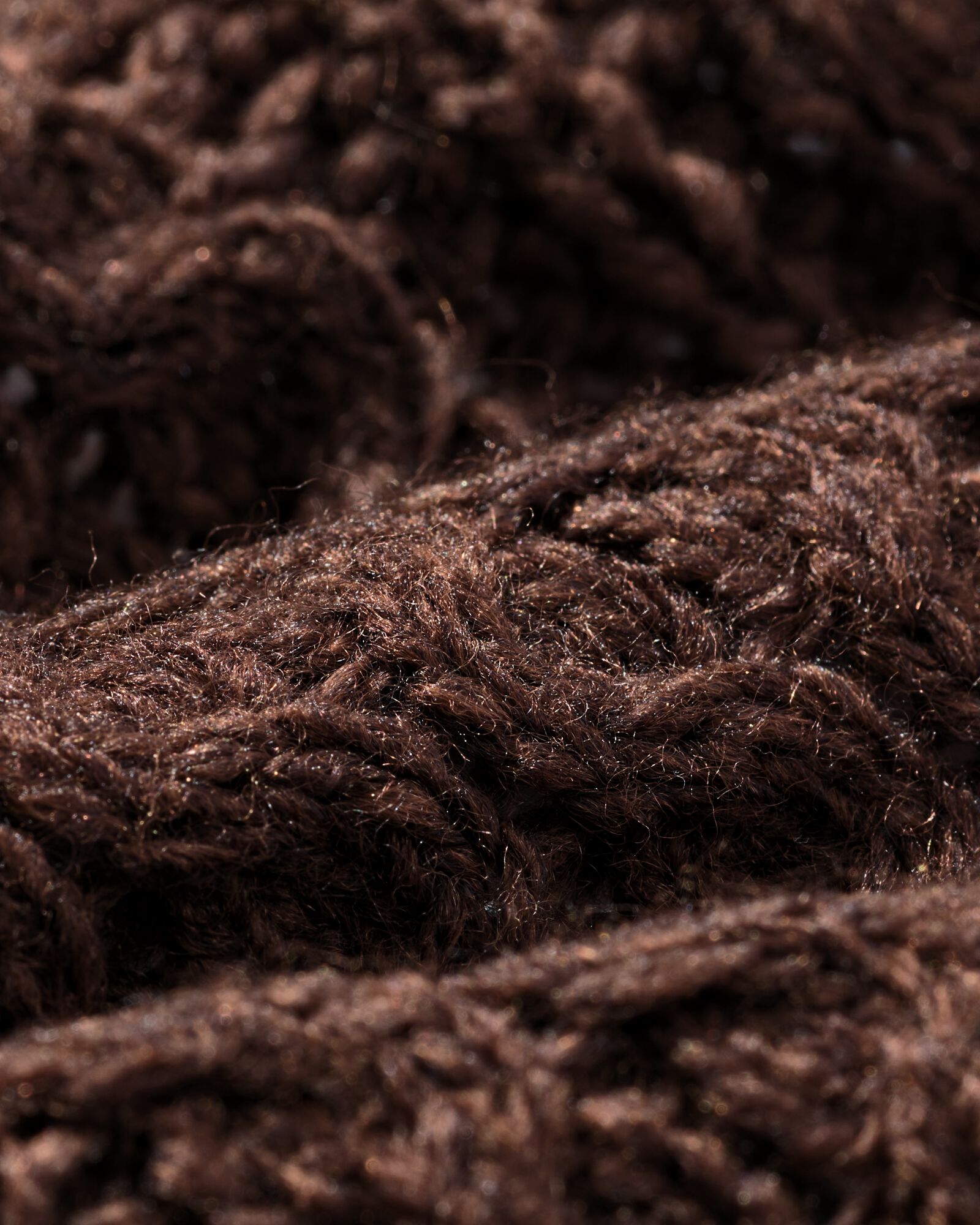 damestrui kabel grofgebreid bruin bruin - 36214540BROWN - HEMA