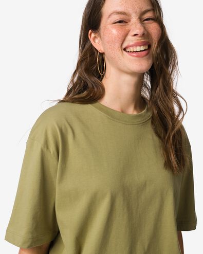 t-shirt femme Do relaxed fit vert vert - 36303520GREEN - HEMA