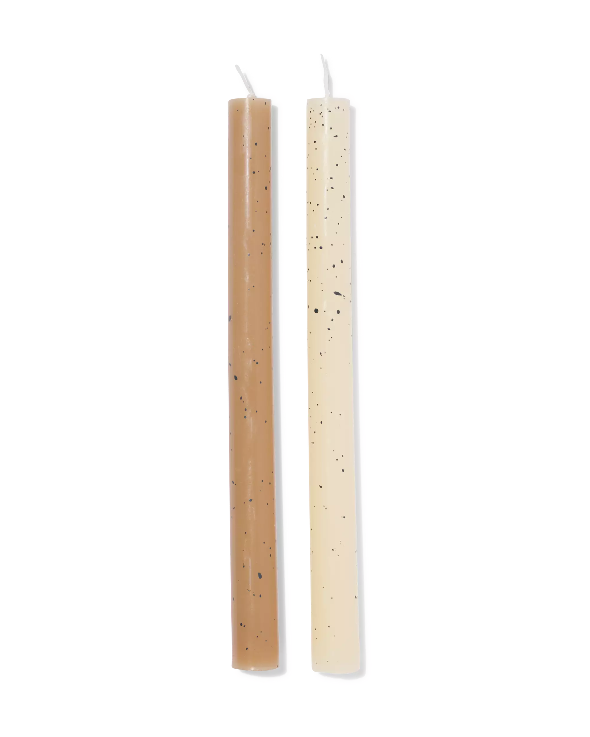 bougies longues ⌀2,2x25cm moucheture naturel - 2 pièces
