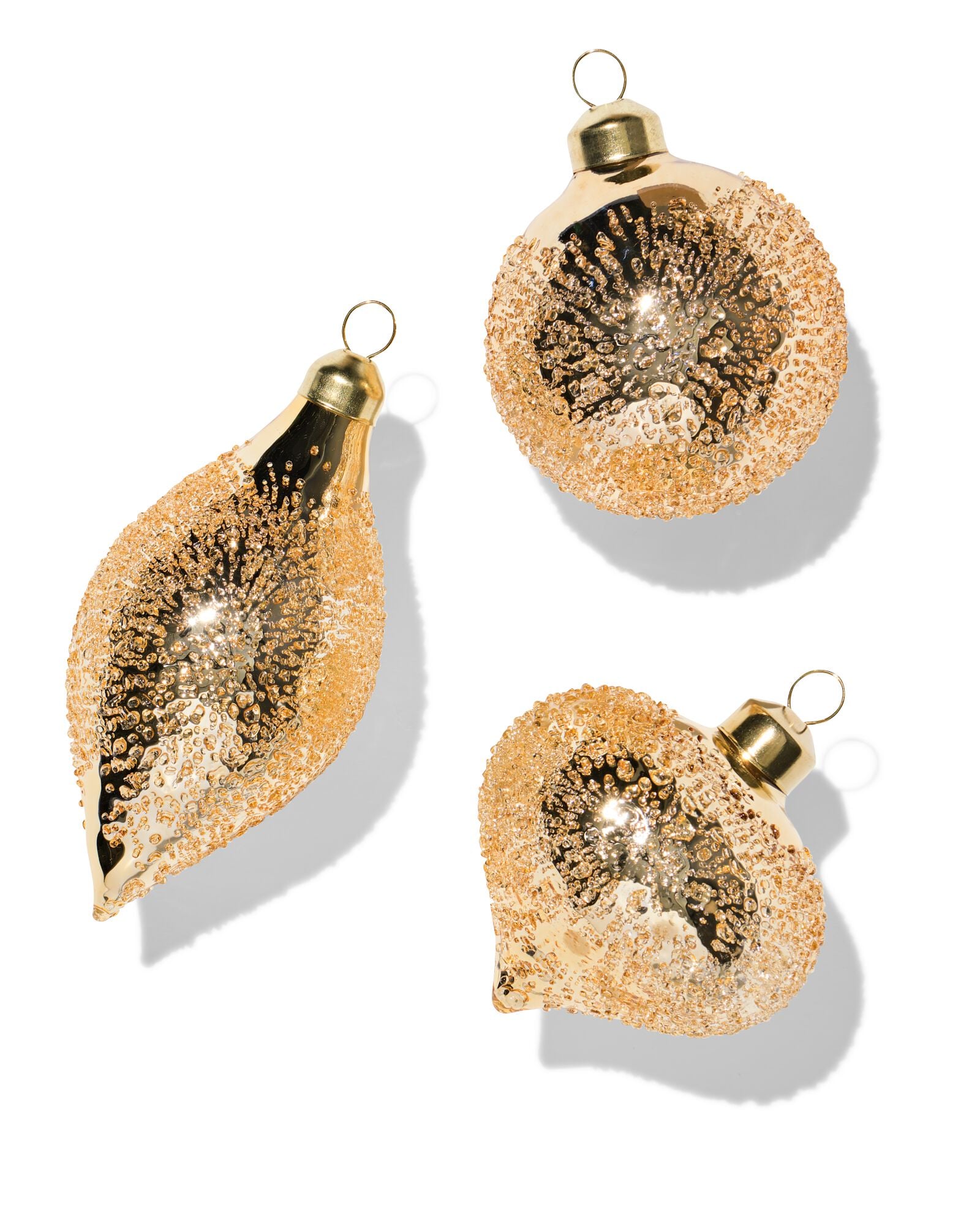 kerstballen glas goud - 3 stuks - 25100266 - HEMA