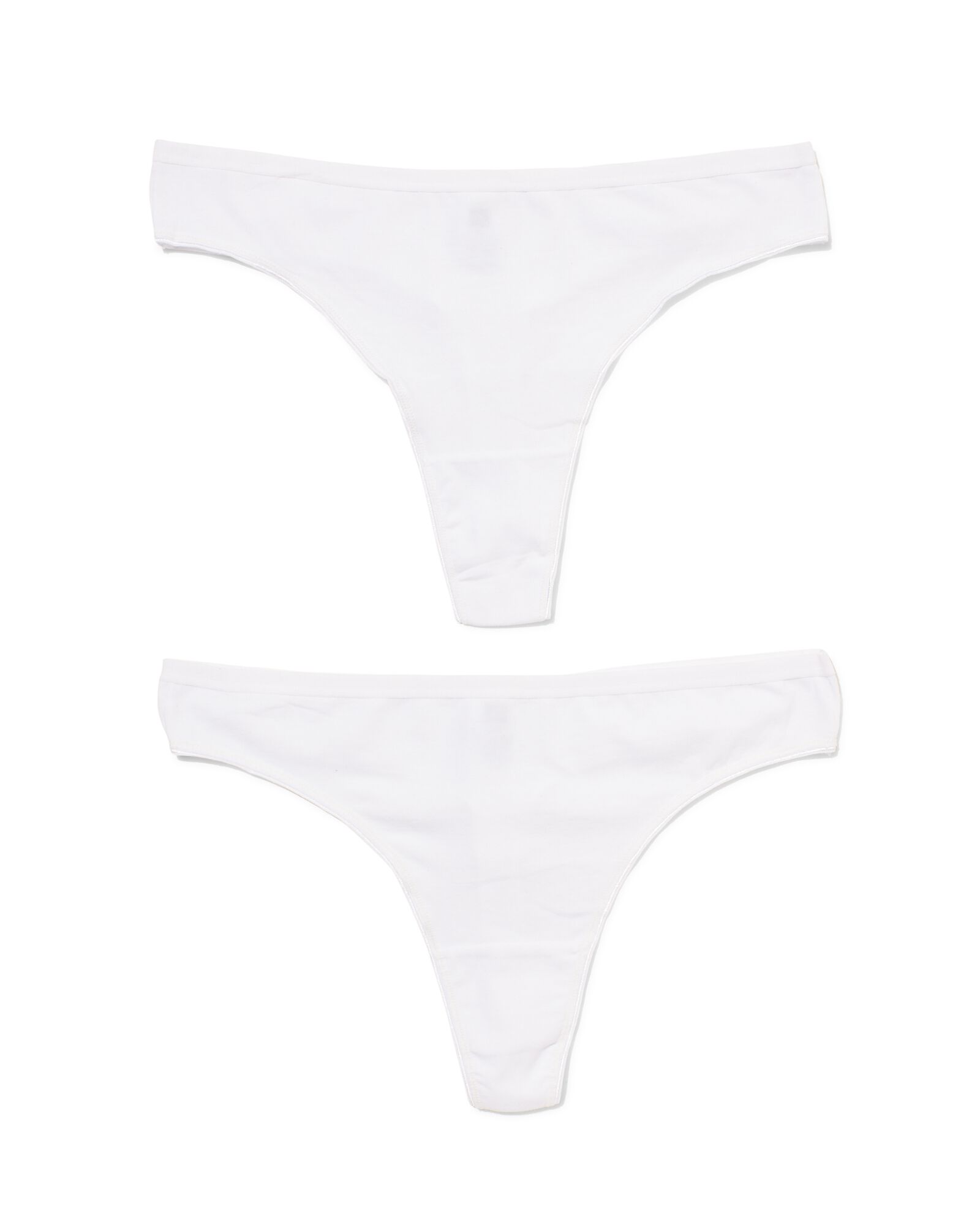 dames strings stretch katoen - 2 stuks wit wit - 19630904WHITE - HEMA
