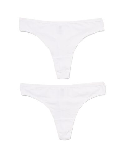 dames strings stretch katoen - 2 stuks wit wit - 19630904WHITE - HEMA