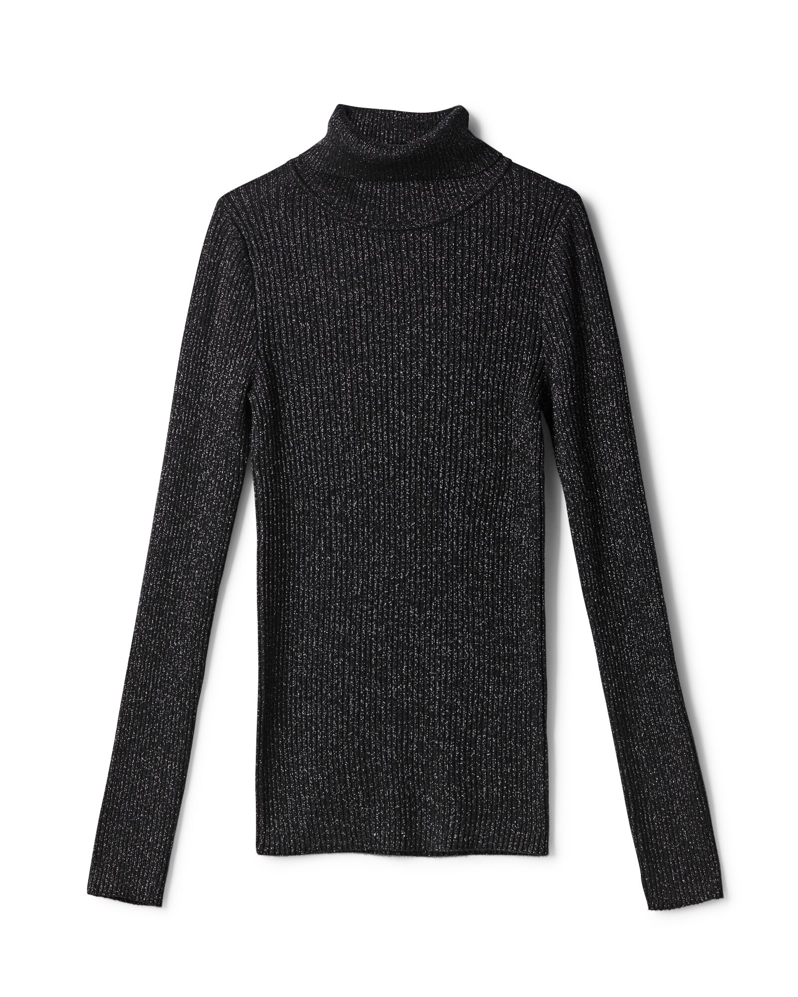 dames coltrui Nova met ribbels en glitters zwart zwart - 36245480BLACK - HEMA
