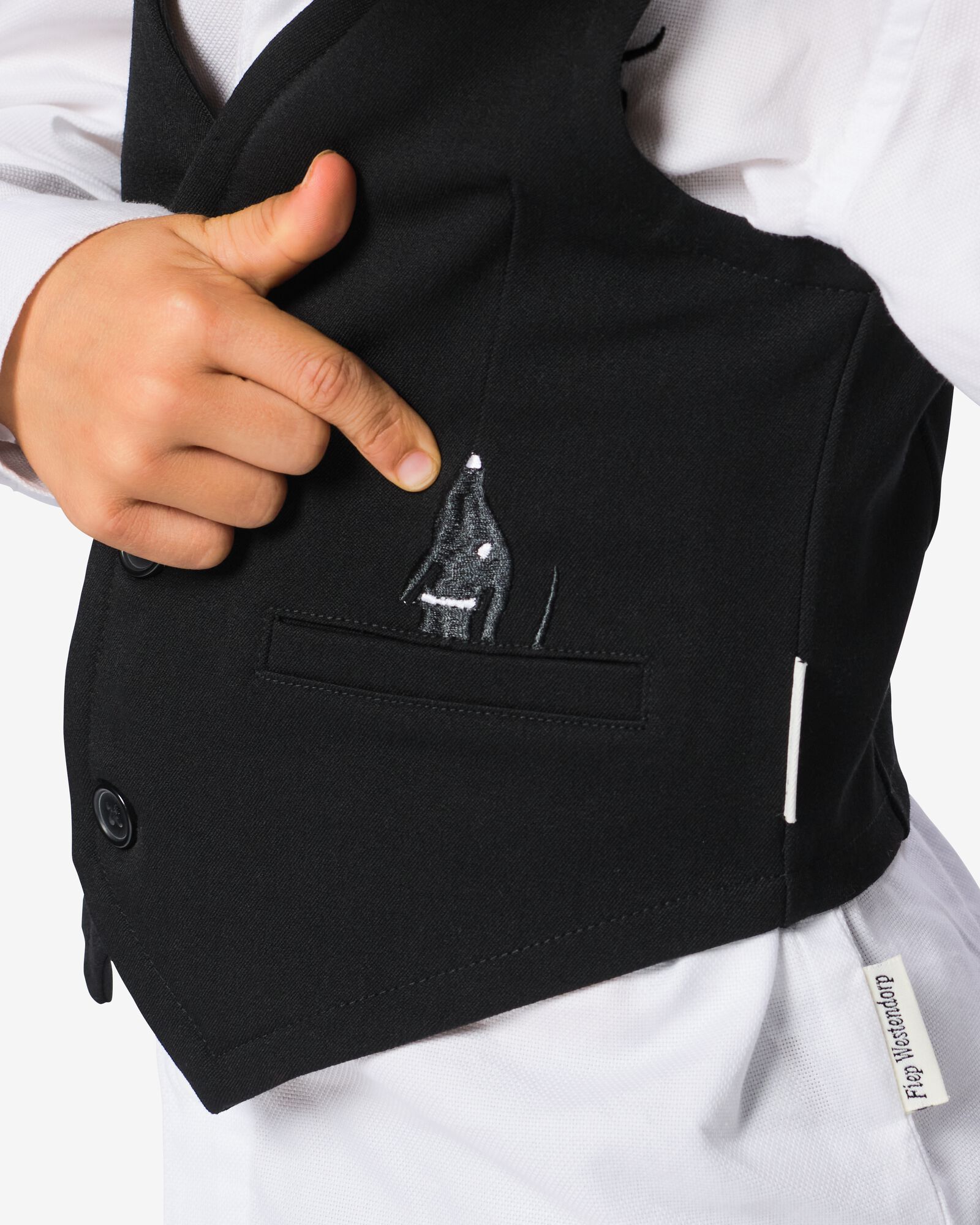 gilet enfant piqu&eacute; Takkie  noir noir - 30730903BLACK - HEMA