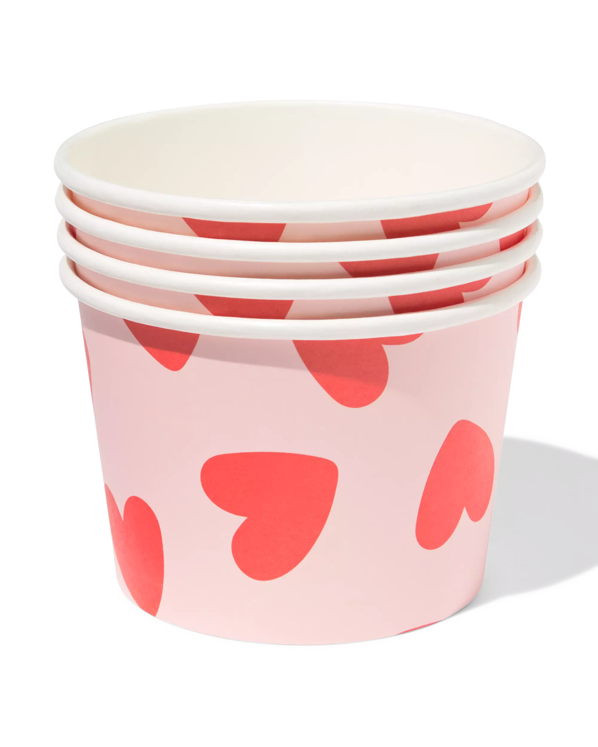 Schalen 450 ml, Papier, Herzen – 4 Stück