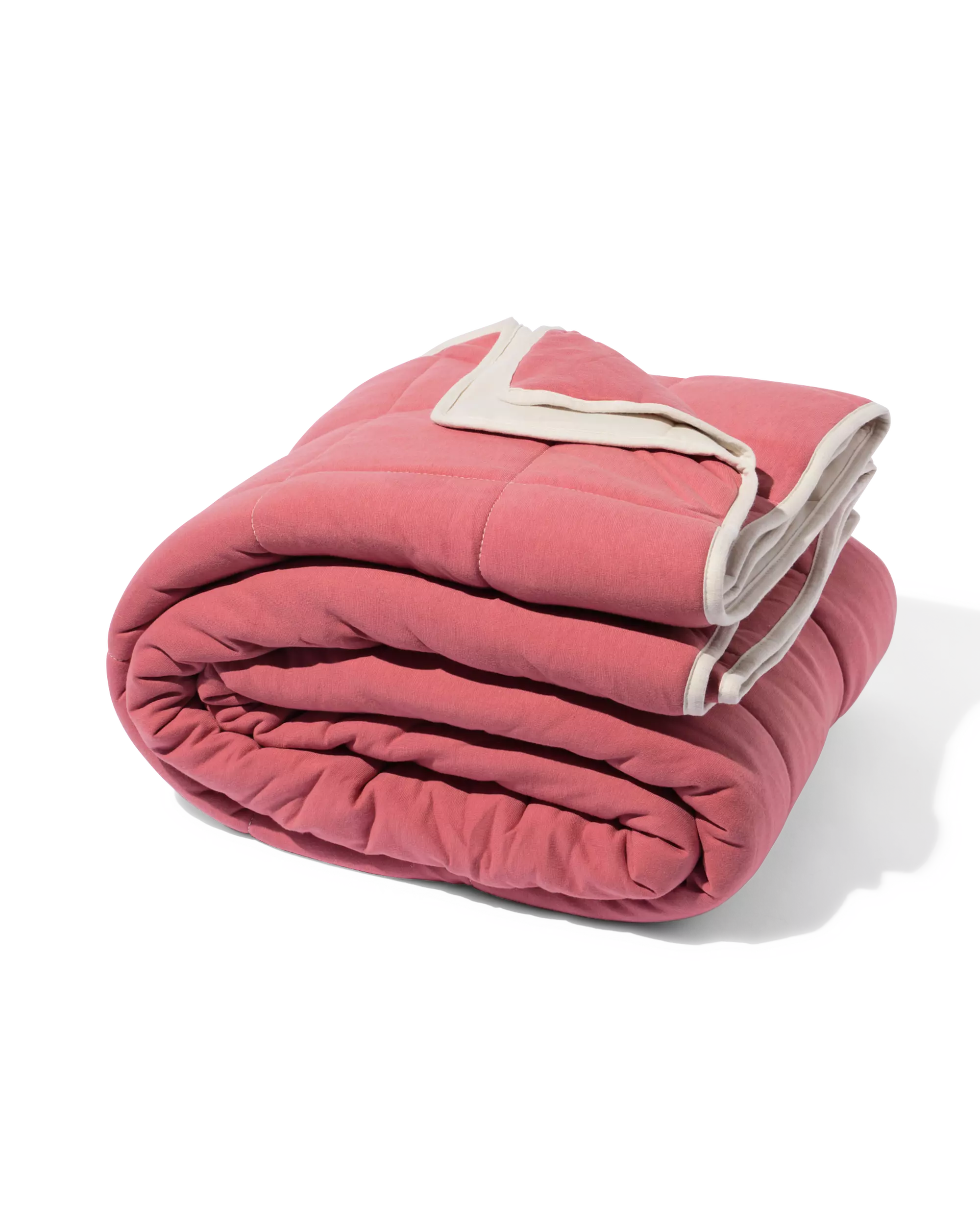 couvre-lit 260 x 235 cm jersey beige-rouge
