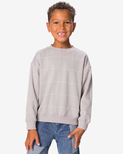 kindertrui sweatstof blokken grijs grijs - 30723817GREY - HEMA