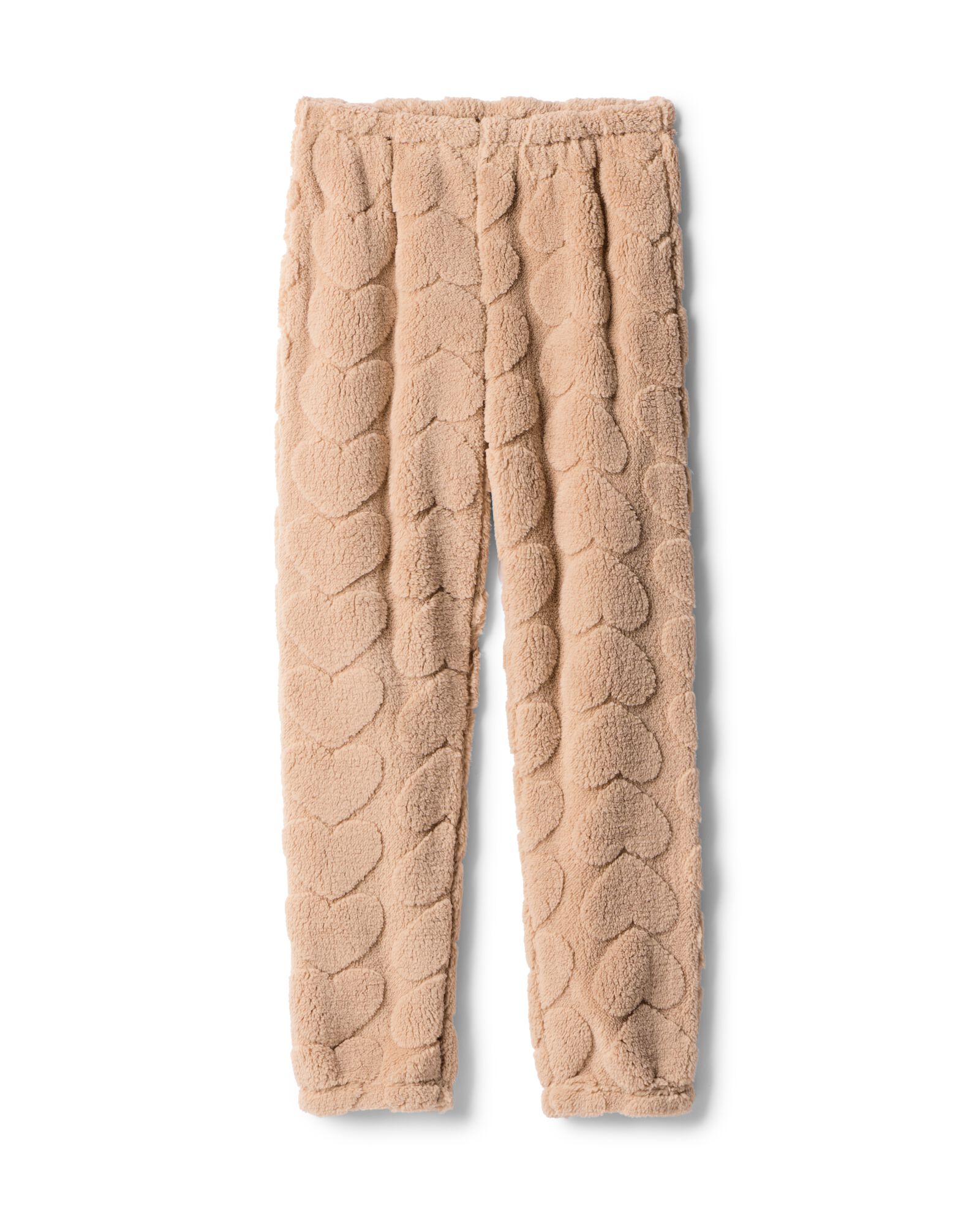 pantalon femme duveteux c&oelig;urs marron clair marron clair - 23401767LIGHTBROWN - HEMA