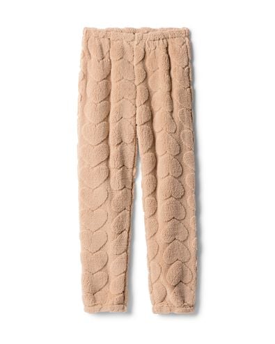 pantalon femme duveteux c&oelig;urs marron clair marron clair - 23401767LIGHTBROWN - HEMA