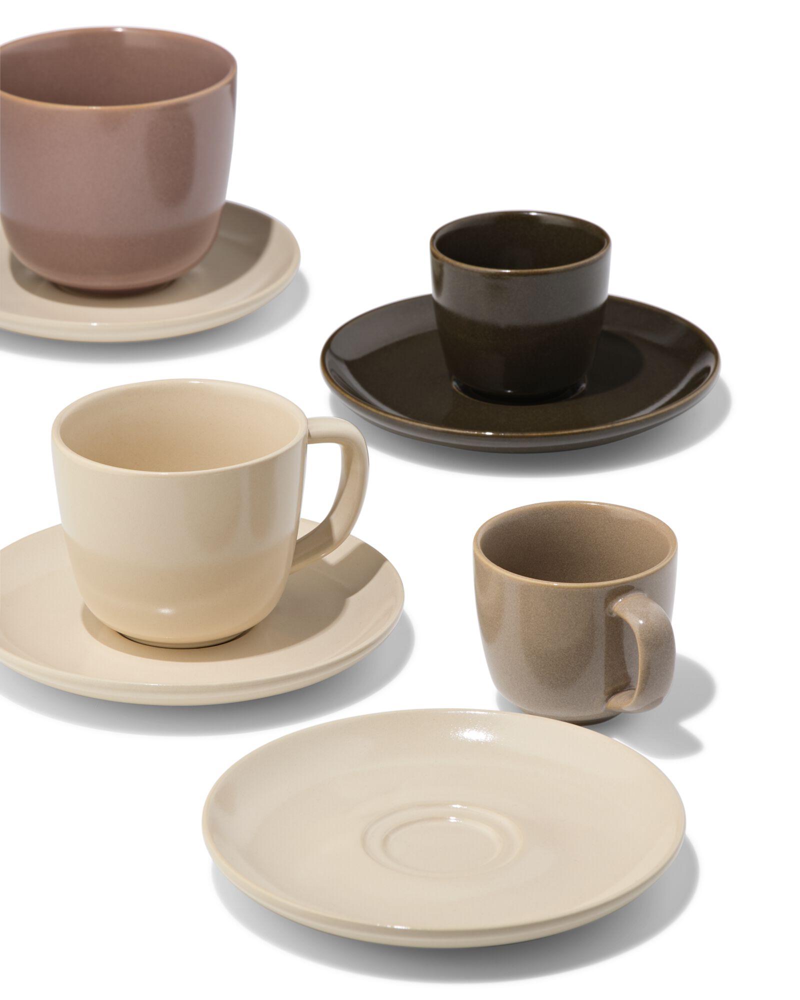 cappuccinomok 325ml Puur aardewerk donkerbruin - 80660326 - HEMA