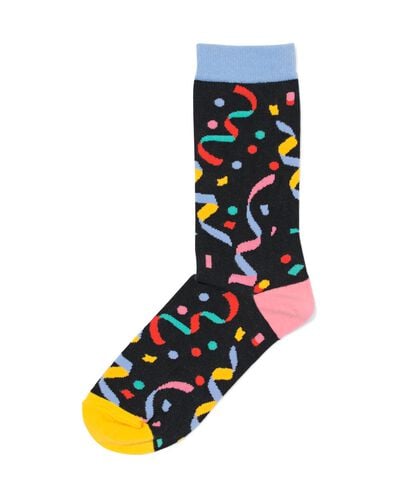 sokken met katoen lets party zwart - 4103405BLACK - HEMA