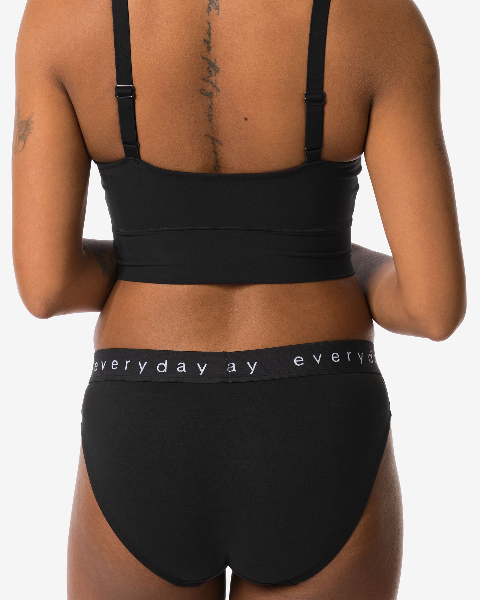 Damenslip mit &bdquo;everyday&ldquo; auf dem Bund schwarz schwarz - 19680144BLACK - HEMA