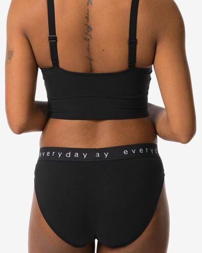 Damenslip mit &bdquo;everyday&ldquo; auf dem Bund schwarz schwarz - 19680144BLACK - HEMA