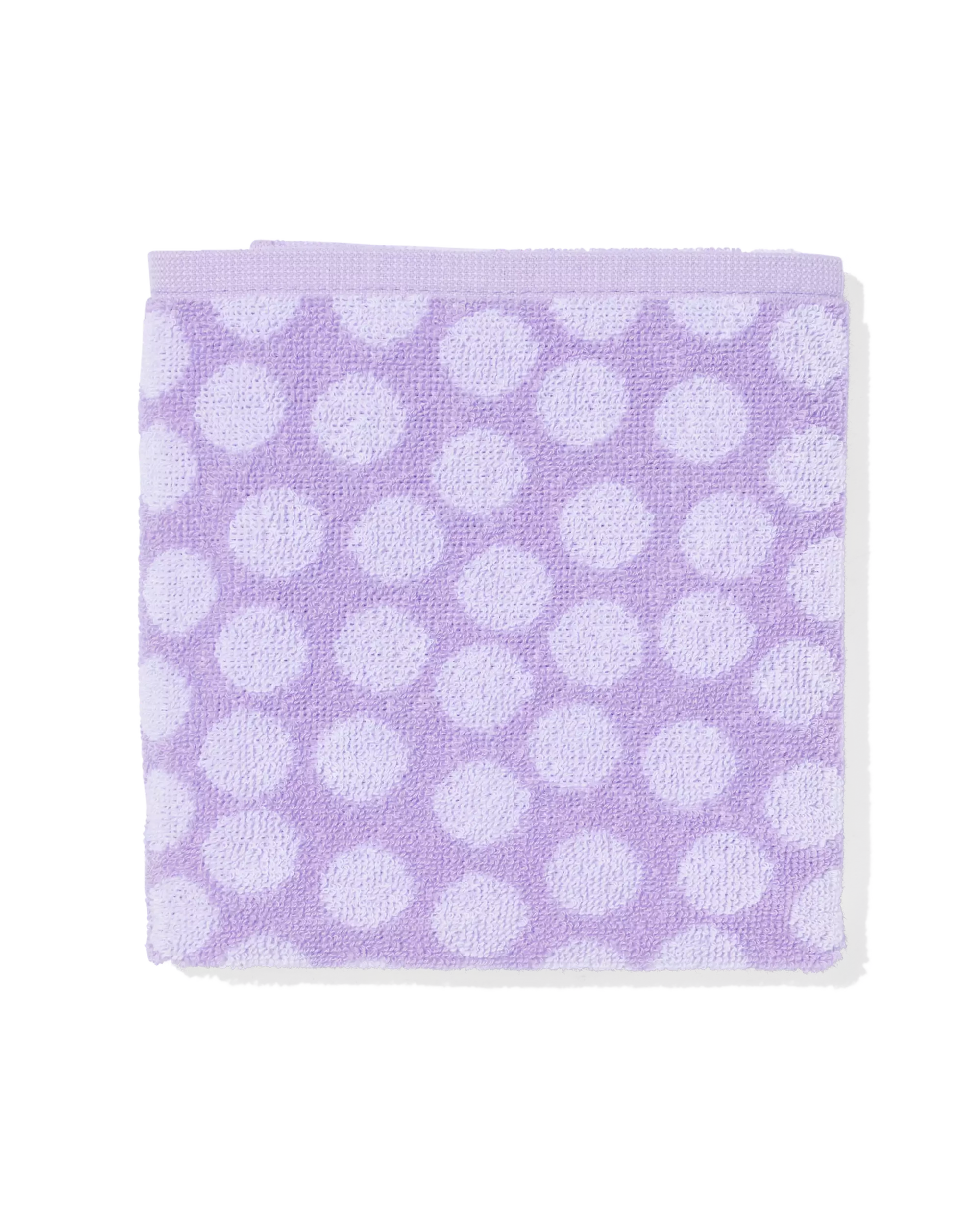 essuie-mains 50x50 coton lilas à pois