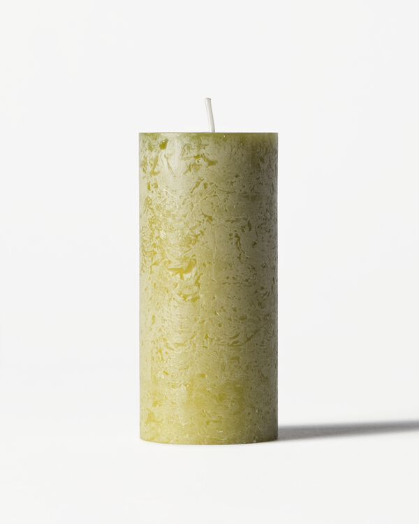 bougie cylindrique ⌀5 x 11 cm rustique olive - 13504238 - HEMA