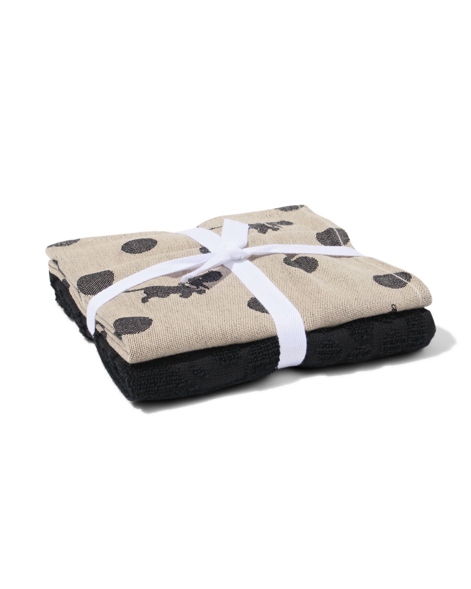 let de torchons et d'essuie-mains beige Takkie - 2 pi&egrave;ces - 5400177 - HEMA