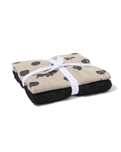 let de torchons et d'essuie-mains beige Takkie - 2 pi&egrave;ces - 5400177 - HEMA