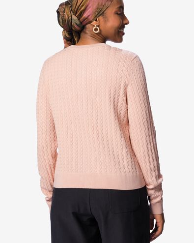 damesvest kabel roze roze - 36213870PINK - HEMA