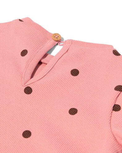 Baby-T-Shirts gerippt, gepunktet &ndash; 2 St&uuml;ck rosa rosa - 33016280PINK - HEMA