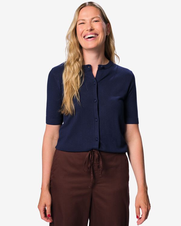 cardigan tricot Lila femme bleu fonc&eacute; bleu fonc&eacute; - 36212080DARKBLUE - HEMA