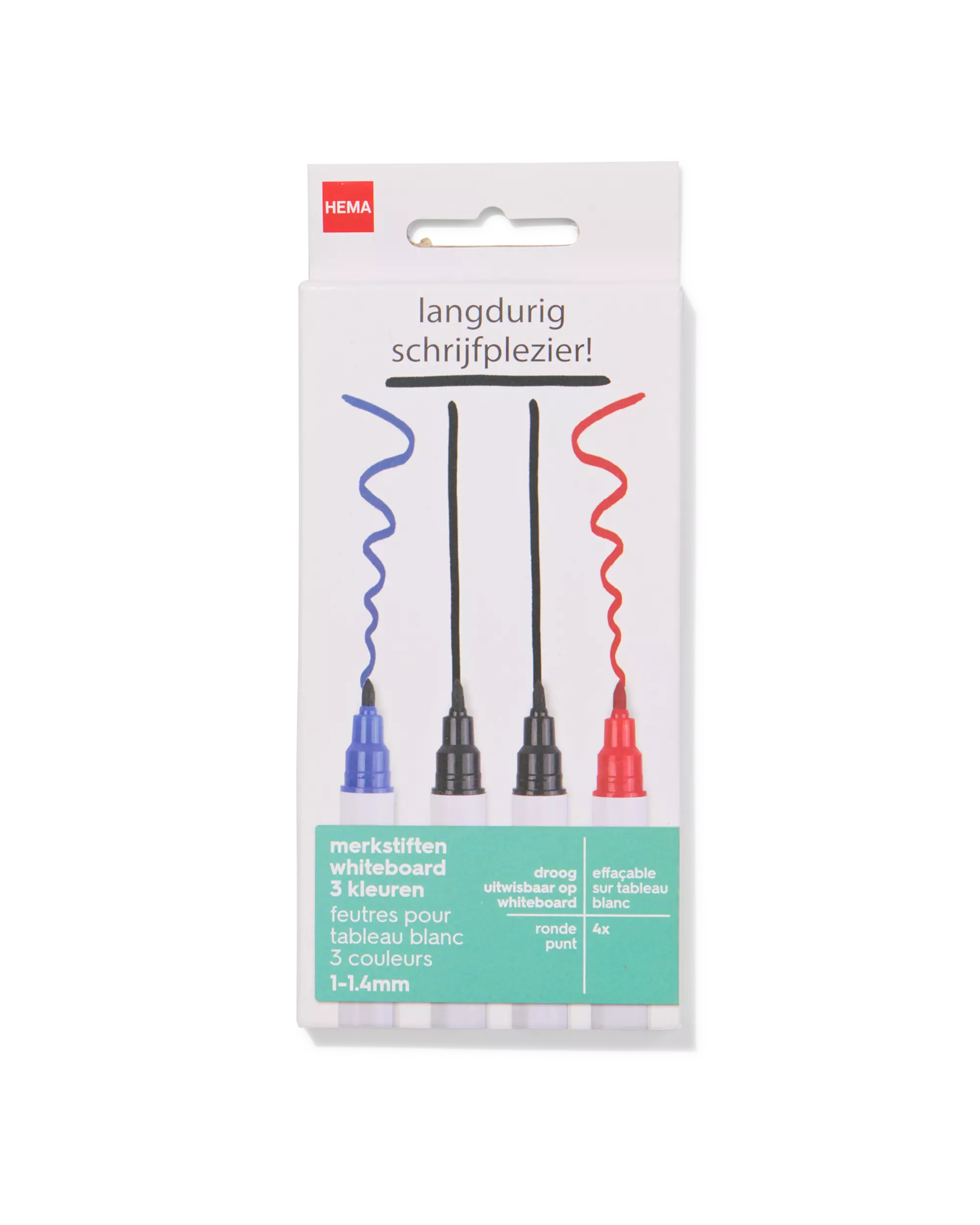 Marqueur pour tableau blanc 1,4 mm pointe extra fine - 4 pièces