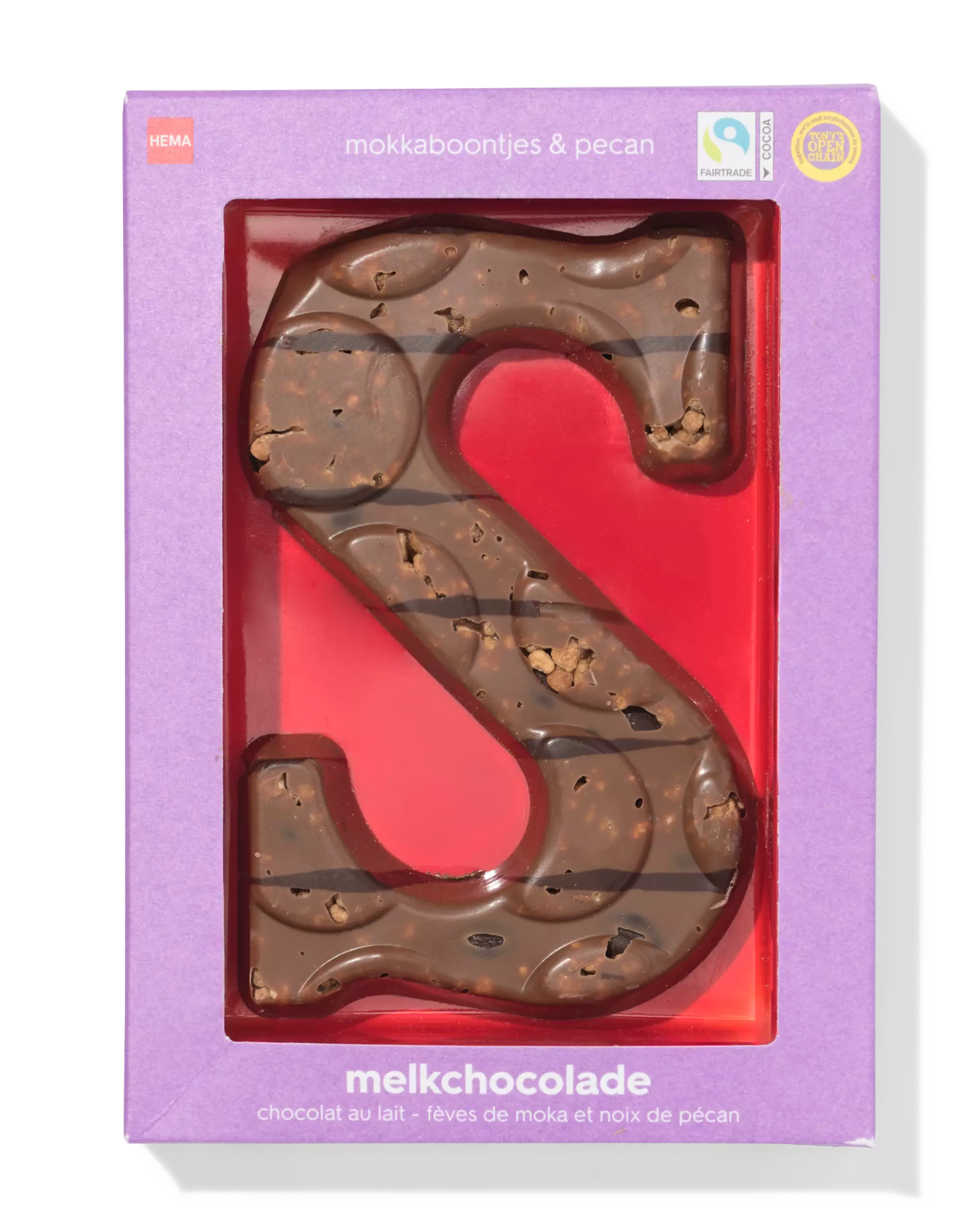 chocoladeletter melk mokkaboontjes pecan S 125g