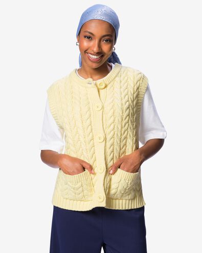 damesspencer Nadine kabel geel geel - 36212980YELLOW - HEMA
