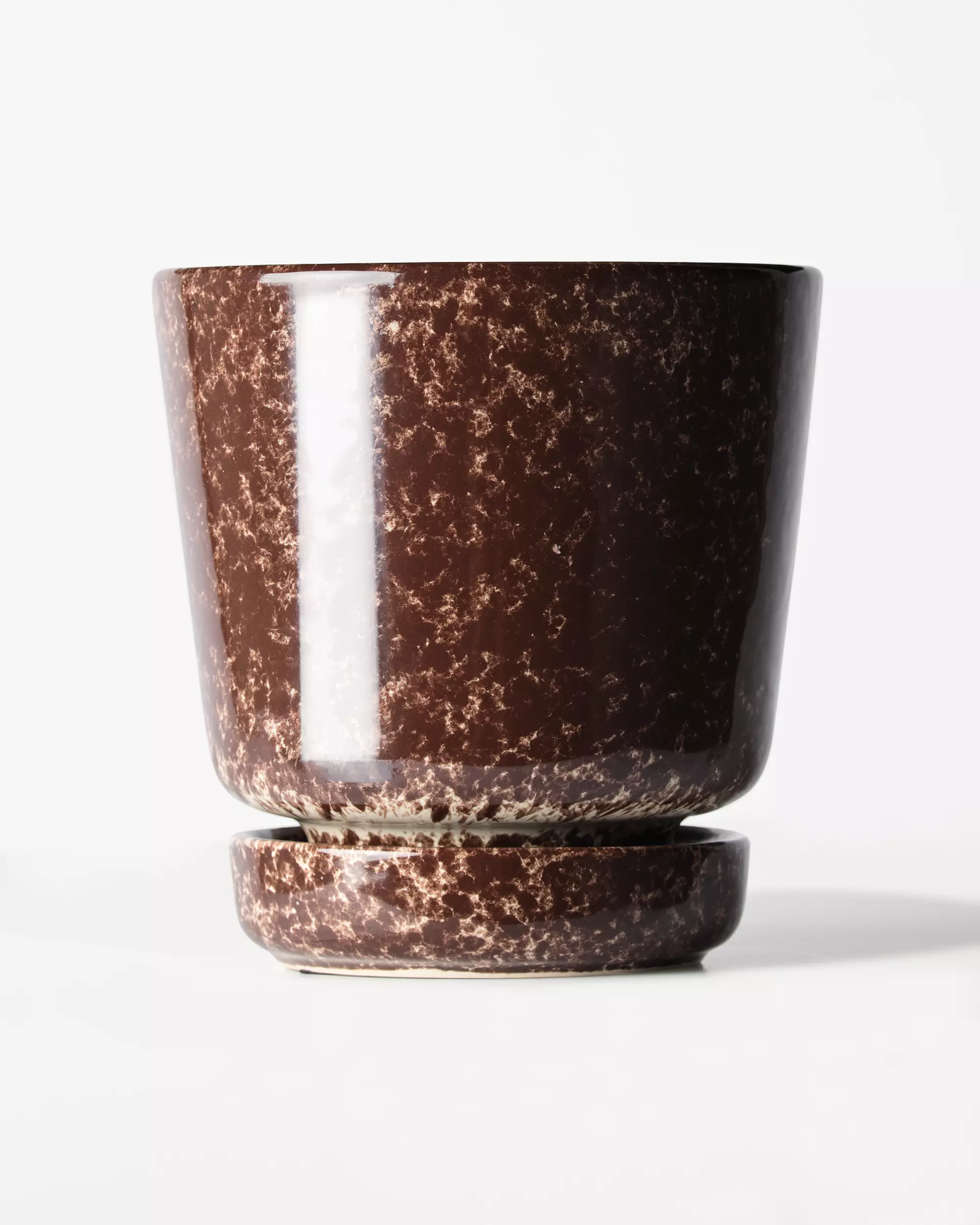 cache-pot ⌀11x12 cm céramique moucheté marron