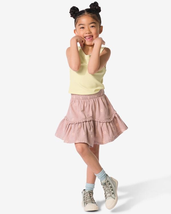 kinderrok A-lijn bloemen oudroze oudroze - 30844857OLDPINK - HEMA