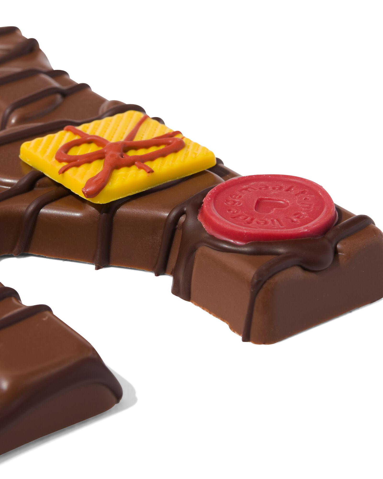 Lettre en chocolat d&eacute;cor&eacute;e &agrave; la main lait N 180g N lait - 24427414 - HEMA