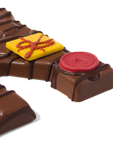 Lettre en chocolat d&eacute;cor&eacute;e &agrave; la main lait N 180g N lait - 24427414 - HEMA