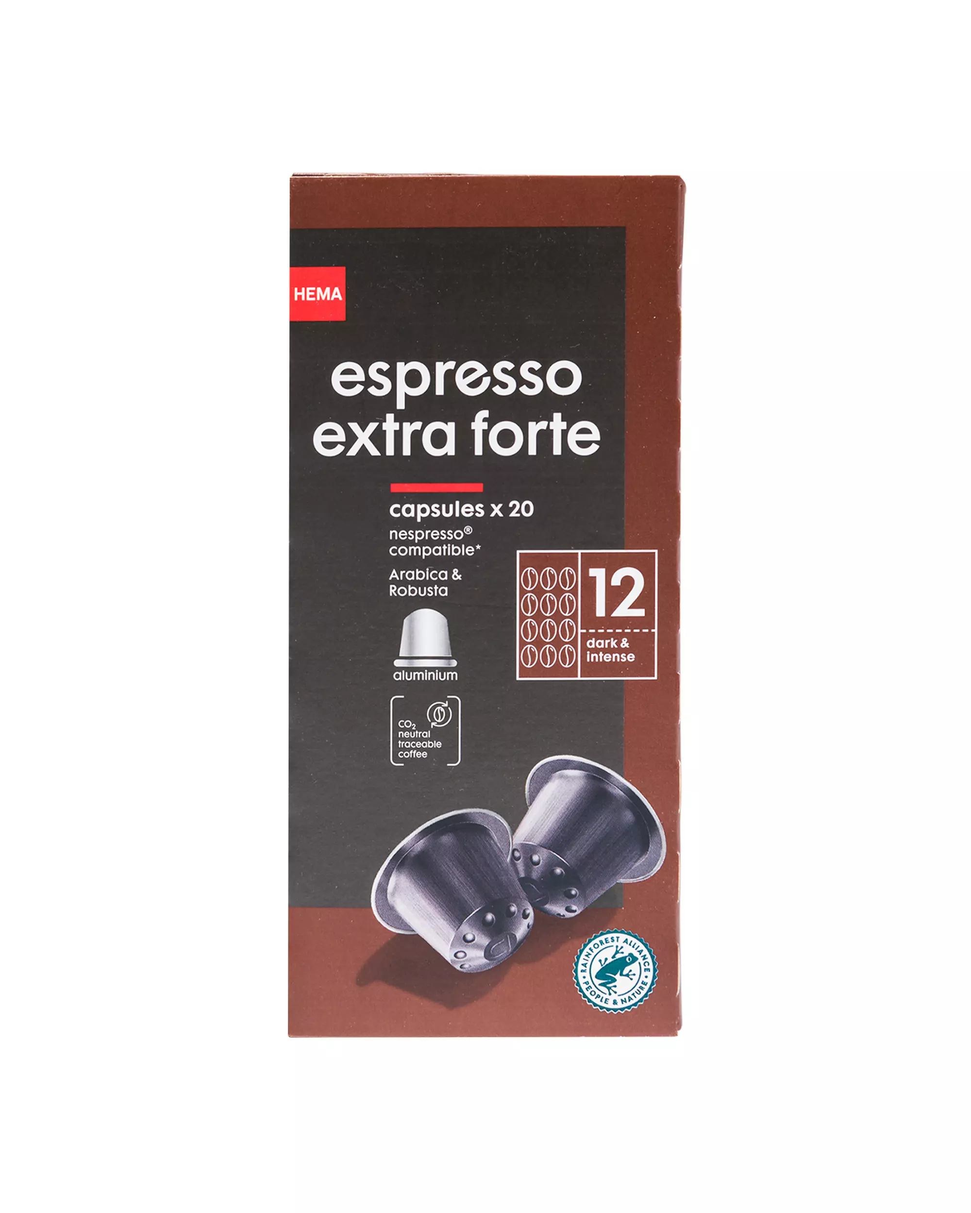 20 capsules de café extra forte