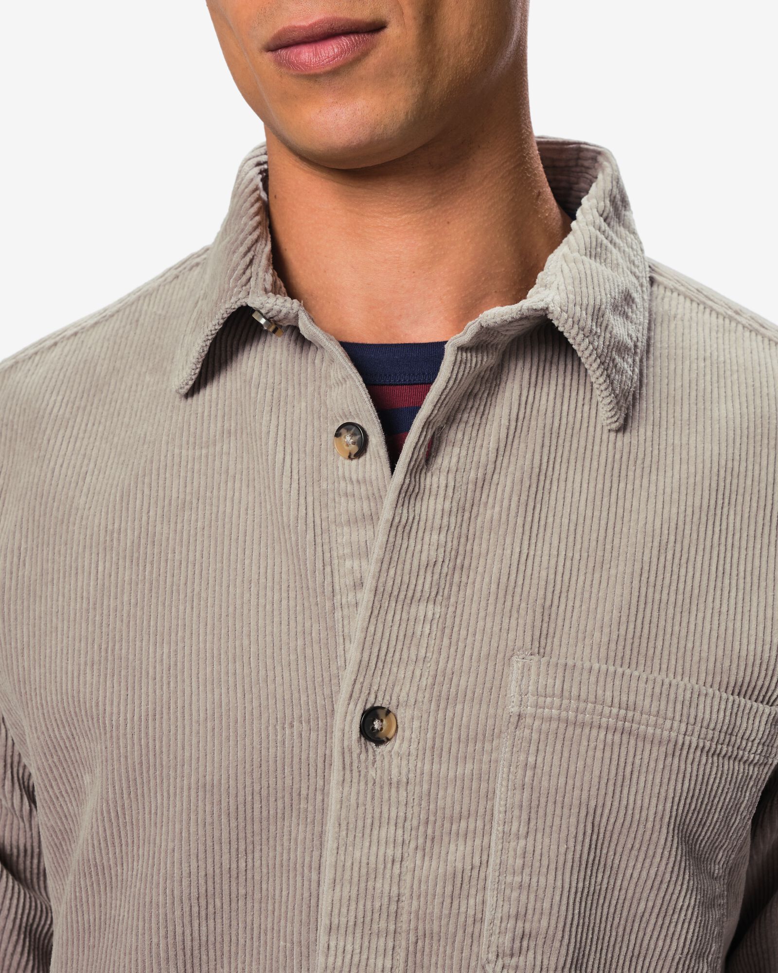 surchemise homme velours corduroy gris clair gris clair - 2102020LIGHTGREY - HEMA