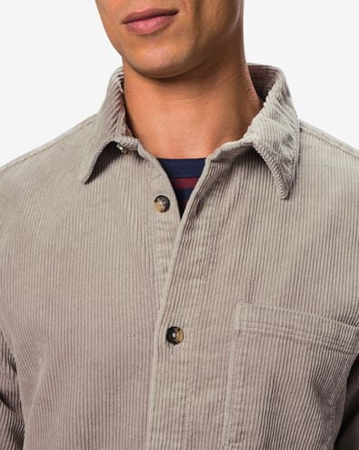 surchemise homme velours corduroy gris clair gris clair - 2102020LIGHTGREY - HEMA