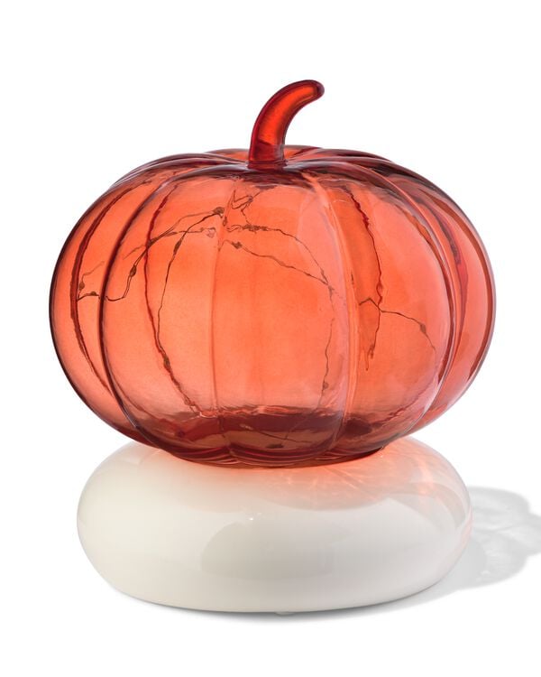lampe led ⌀18 x 20,5 cm c&eacute;ramique citrouille - 25200452 - HEMA