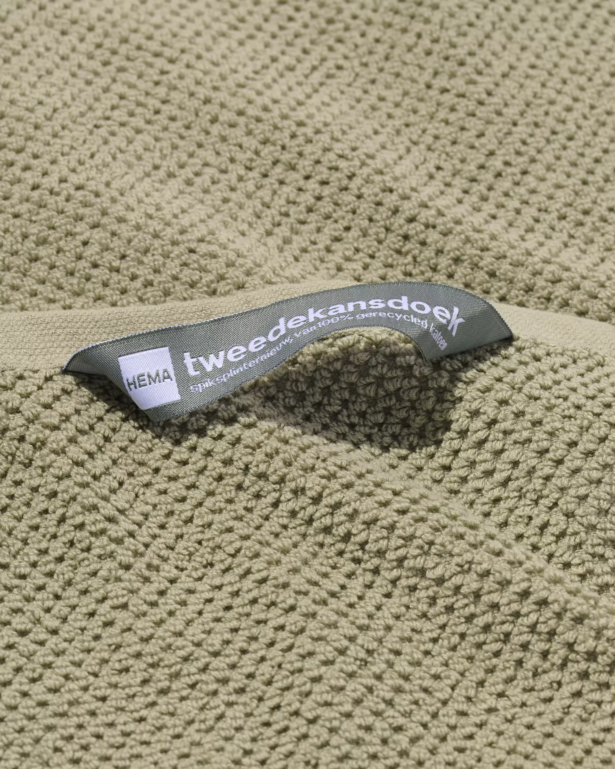 tweedekans gastendoek recycled katoen 30x50 grijsgroen