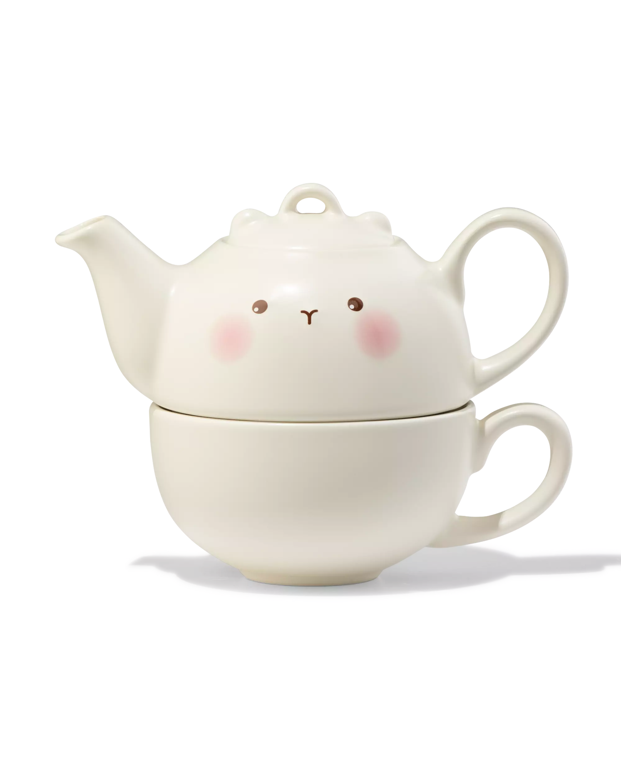 théière 300 ml avec tasse céramique visage 