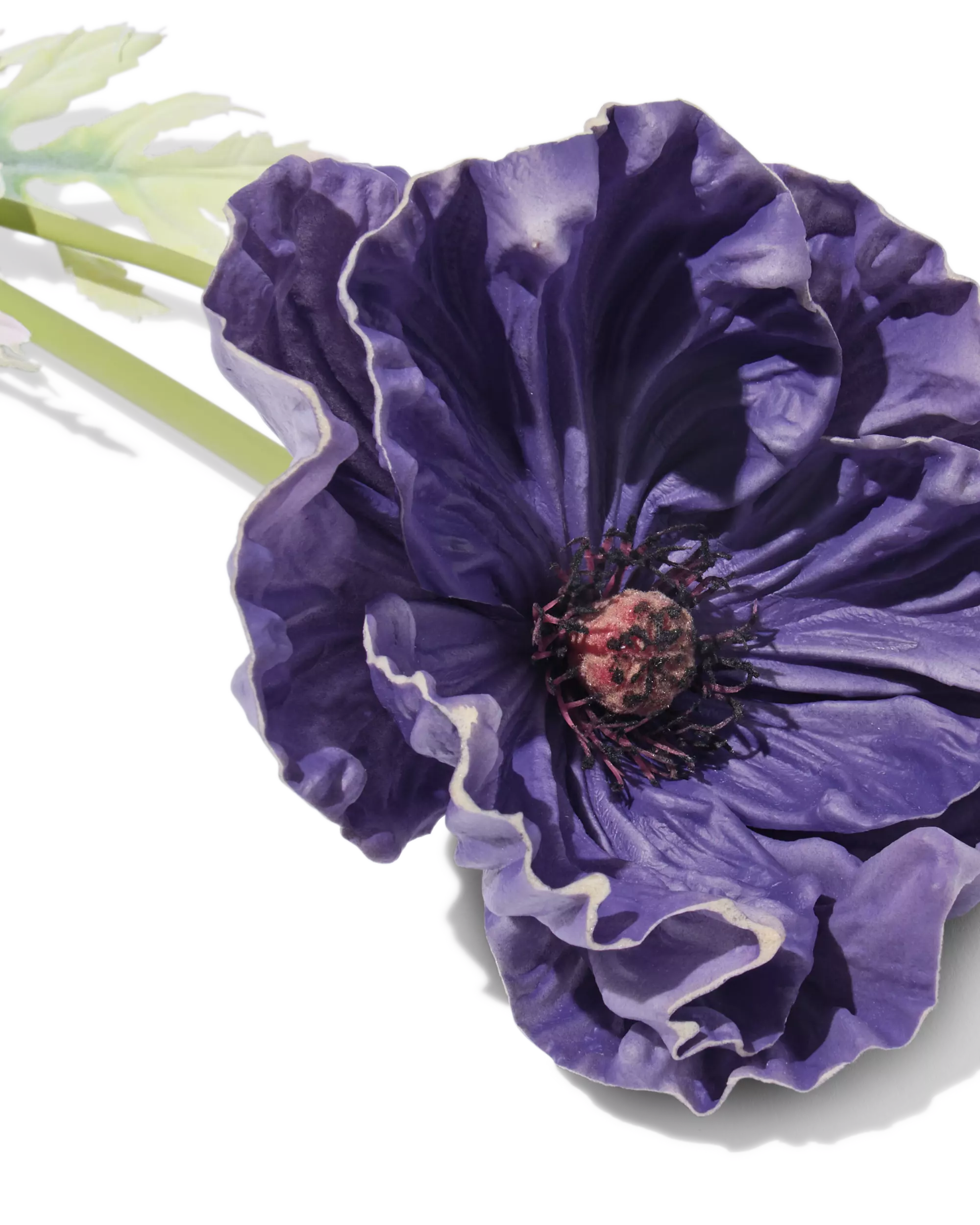 fleur artificielle coquelicot 55 cm caoutchouc violet