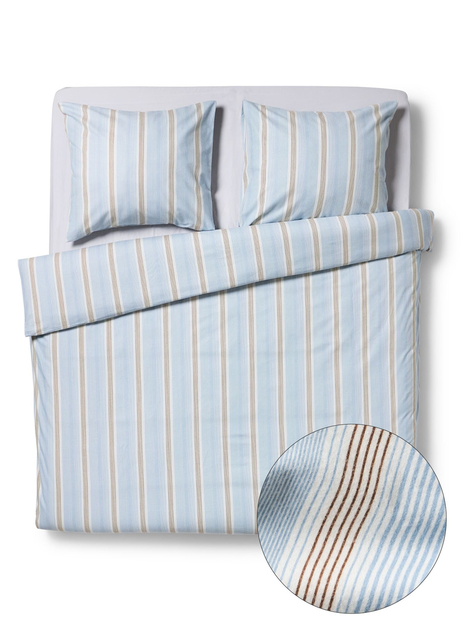 Bettbezug 240 &times; 200/220 cm, Flanell, gestreift, Blau - 5720432 - HEMA