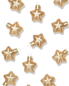 boules de Noël étoiles verre dorées - 12 pièces