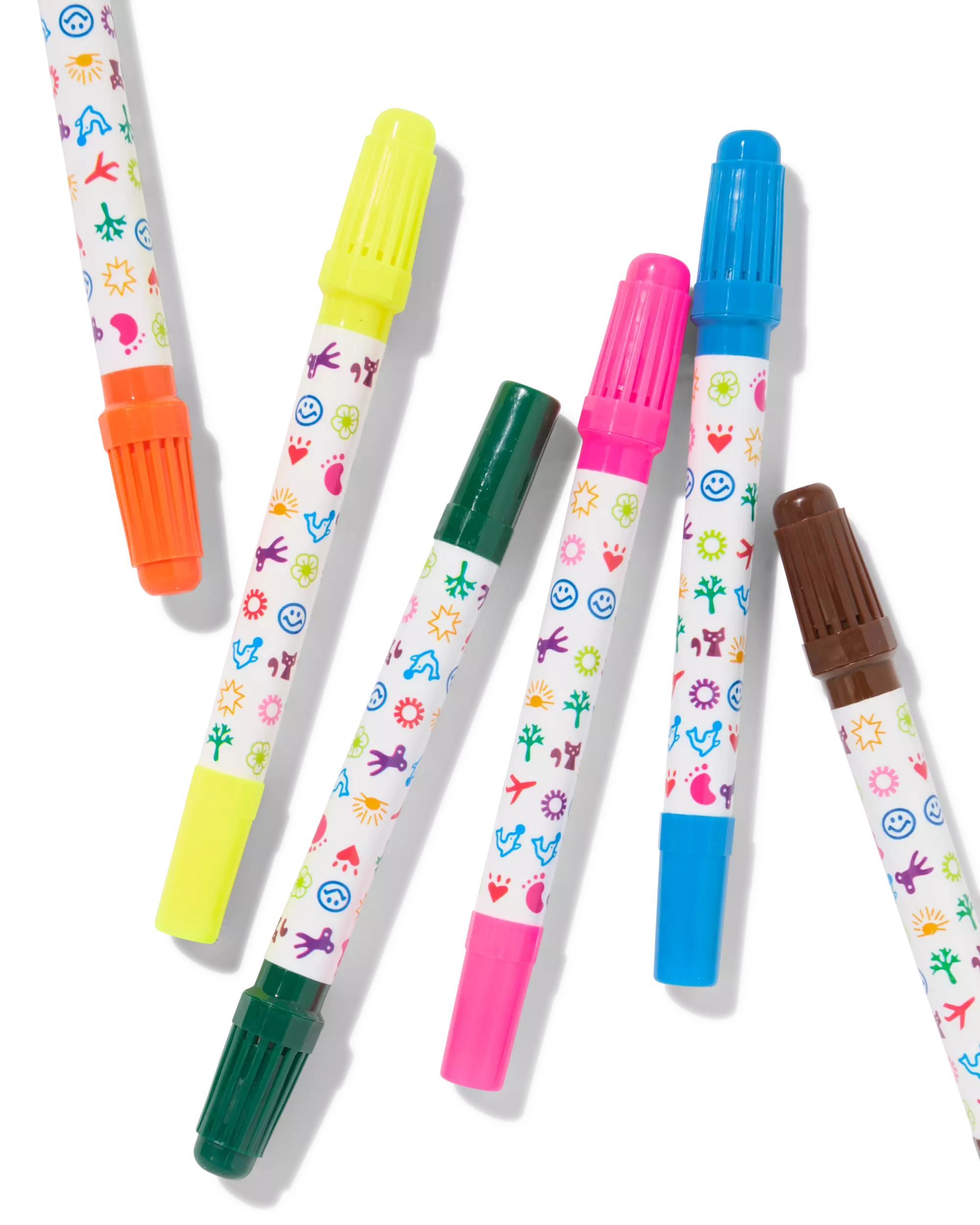 Fasermaler mit Stempel – 6 Stück