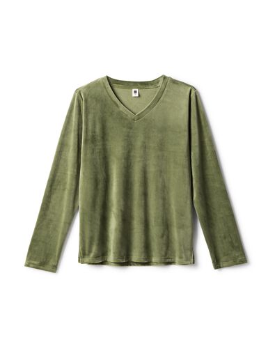 Damenshirt aus Samt gr&uuml;n gr&uuml;n - 23401373GREEN - HEMA
