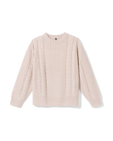 pull femme torsades grosse maille beige beige - 36214550BEIGE - HEMA