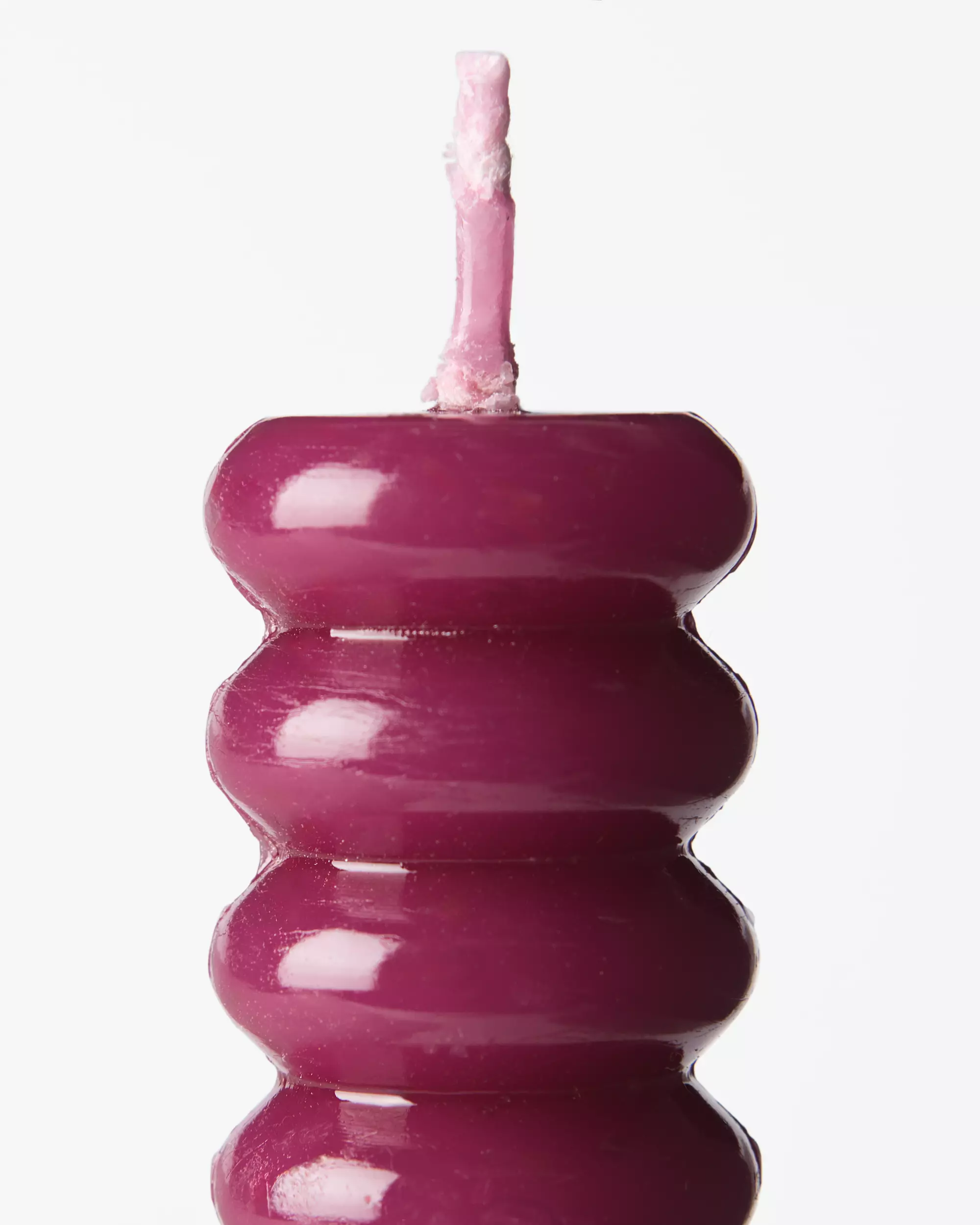 bougies longues ⌀2,2 x 25 cm texturée aubergine - lot de 2