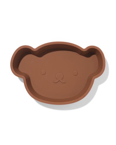 assiette miffy 17,5 x 11,76 cm silicone marron - 14201104 - HEMA