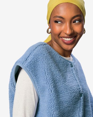 cardigan femme Odi peluche bleu bleu - 36216050BLUE - HEMA