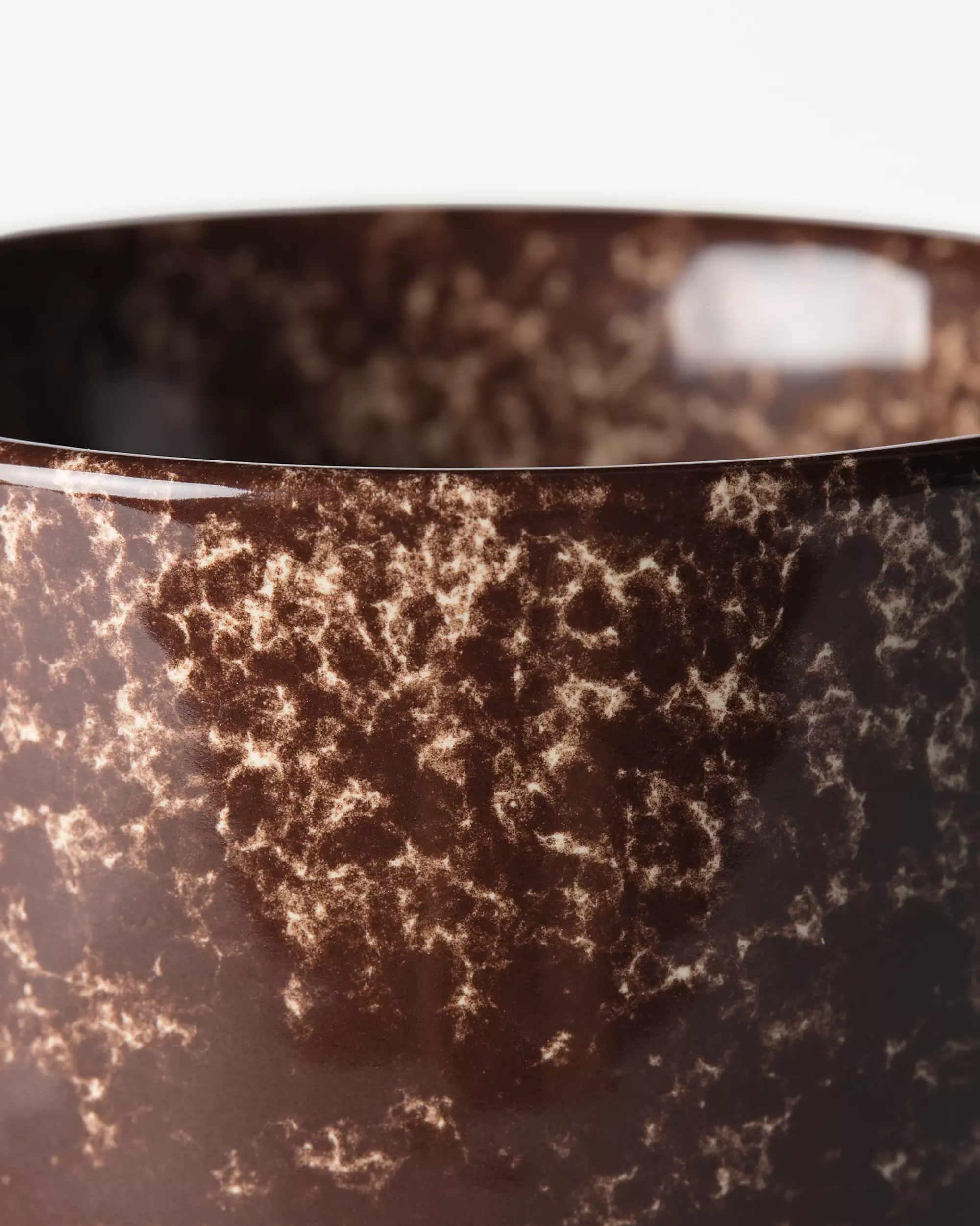 cache-pot ⌀8x8 cm céramique moucheté marron